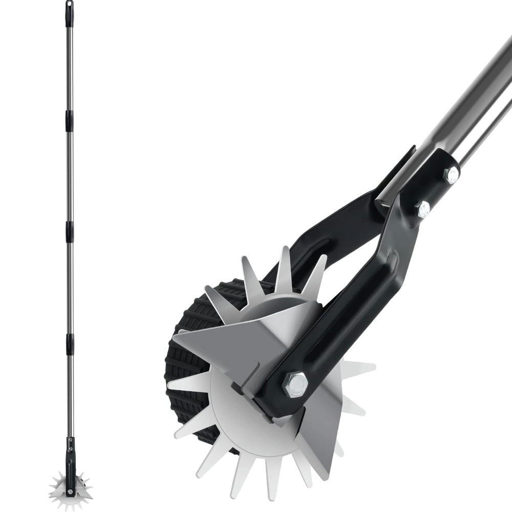 Wheeled Rotary Edger, Manual Lawn Edger with Sturdy 4Section