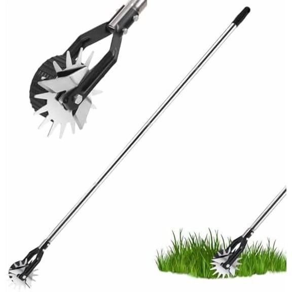 Wheel Rotary Edger, Rotary Shear, Sidewalk Manual Lawn Edger with 3 Sections Strong Stainless Steel Handle with Cushion Grip, Garden Edger Lawn Tool for Garden Yard$$Garden &