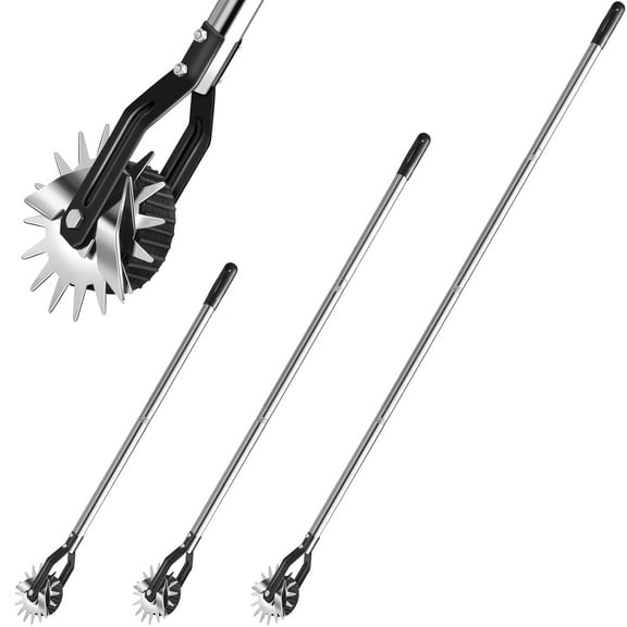 Wheel Rotary Edger, Sidewalk Manual Lawn Edger, Stainless Steel Handle, Adjustable Height -66.7Inch