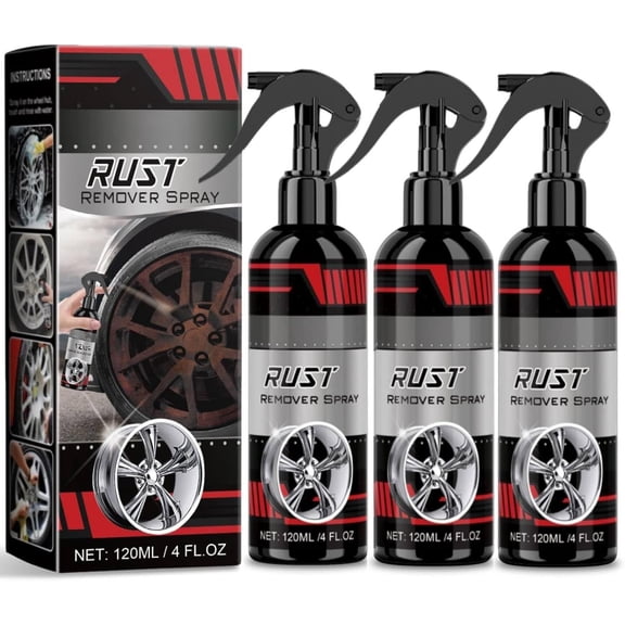 Wheel Rust Remover Spray For Car Paint Cleaner Oxidation Stain Remover Metal Brightener 360Ml 3Pcs