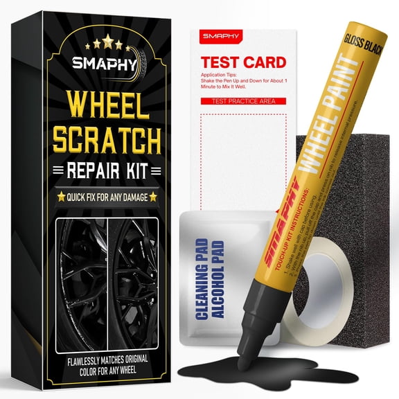 Car Wheel Rim Scratch Repair Kit, DIY Alloy Wheel Repair Solution, Rim Paint Pen for Curb Rash Fix, Universal Wheel Repair Tool