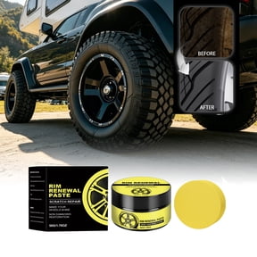 Wheel Scratch Repair Kit, Rim Scratch Repair Kit, Car Scratch Repair Paste, Car Paint Scratch Remover, with 50G Rim Renewal Paste and Application Sponge to Restore Wheel Shine for