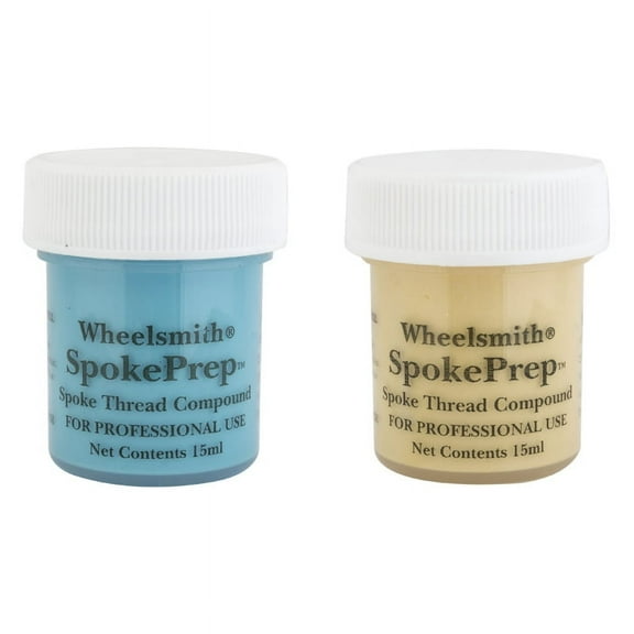 Wheel Smith Bicycle Spoke Thread Prep 2-Pack of 15mL Bottles Orange / Blue
