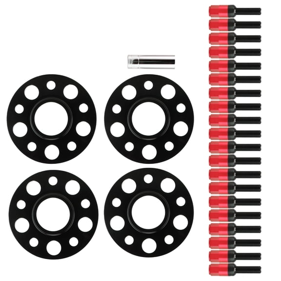 Wheel Spacers Hub Centric 20mm 5x112 Bolt Pattern to 66.56mm Center Bore Flange Modification Plate Kit Replacement for German Car Heavy Duty Auto Accessories 4 Pieces Set Red 20mm / 0.78 inches