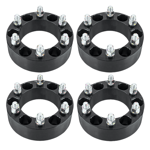 Wheel Spacers and Adapters - 6x5.5 Bolt Pattern, 2-Inch Thick (Set of 4) - Compatible with 1999-2015 Chevrolet Silverado 1500 - Durable Black Finish