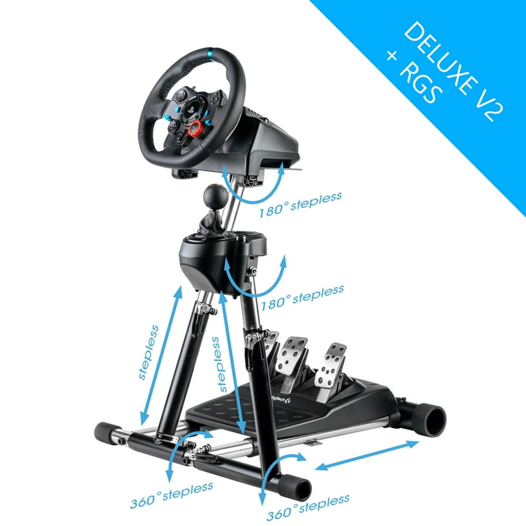 Wheel Stand Pro SuperG with RGS shifter mount Compatible With Logitech G29,  G923, G920, G27 or G25 Wheels, Deluxe V2 Stand, Wheel and Pedals Not  included. 