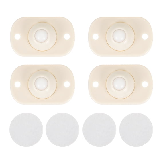 NIAIZEK  8Pcs White Plastic Self Adhesive Caster Wheels Easy to Move Durable Use for Storage Box Trash Can