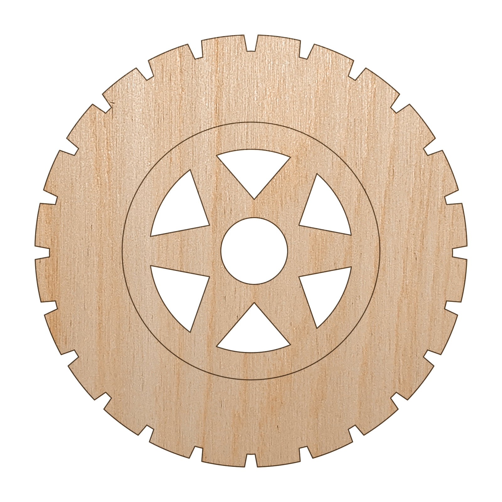 Wheel Tire Icon Wood Shape Unfinished Piece Cutout Craft DIY Projects ...