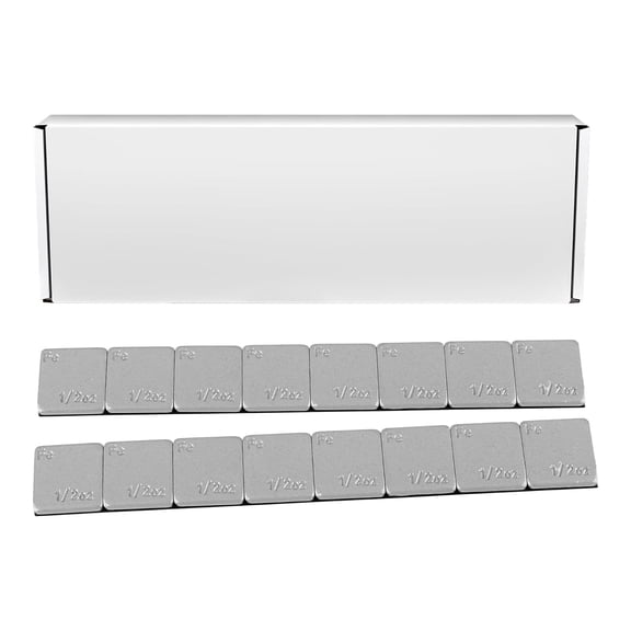 Wheel Weights Gray 1/2oz, 24 oz/Box, 48pcs, with Strong Black Adhesive. 0.5 Ounce Stick on Wheel Weights for Cars, Trucks, SUVs, Motorcycle, and Others