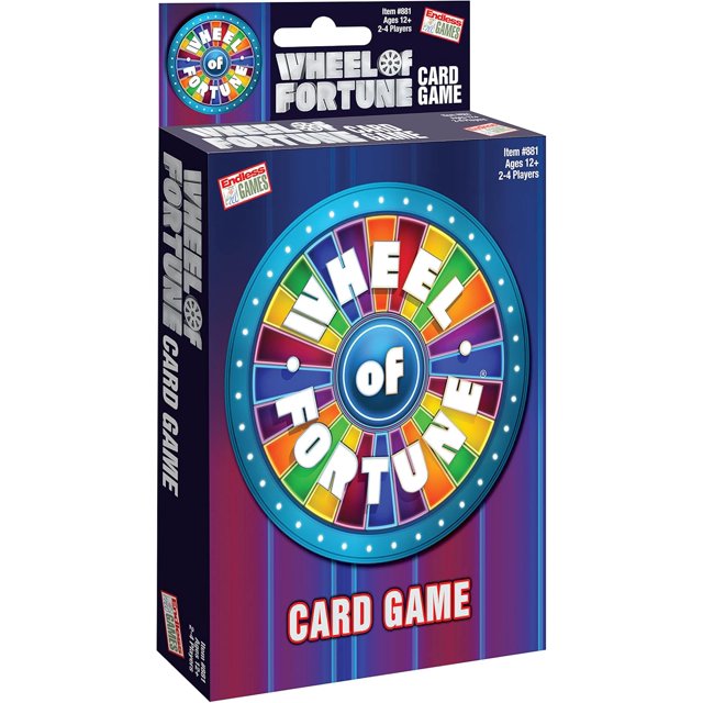 Wheel of Fortune Card Game Faced Paced Competition Travel Sized