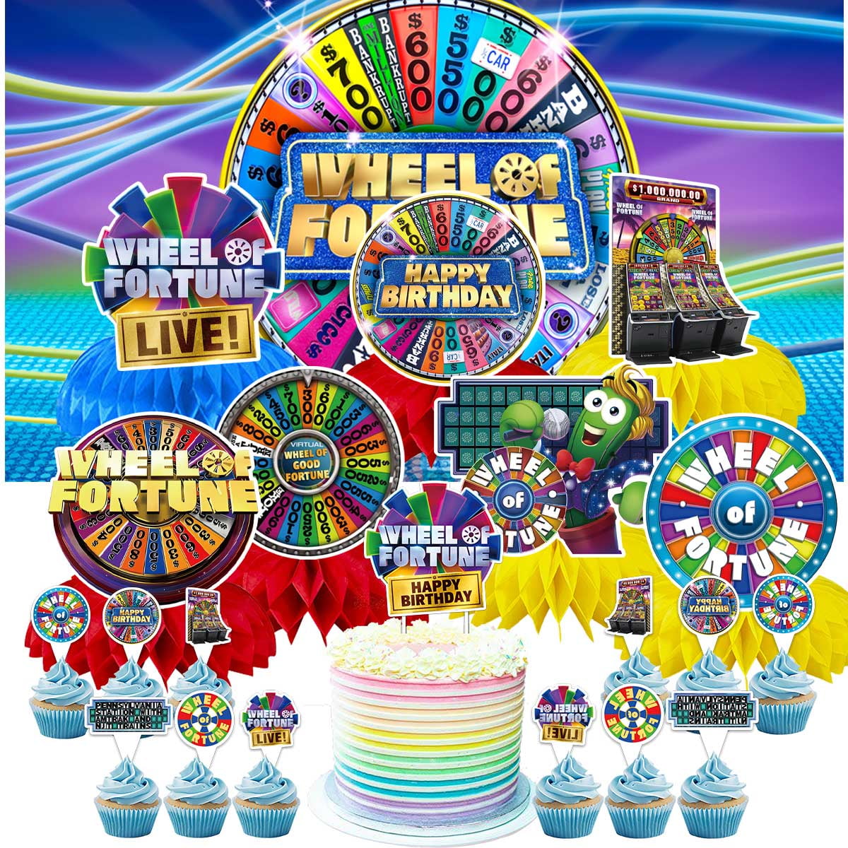 Wheel of Fortune Party Decorations Decor Supplies Honeycomb ...