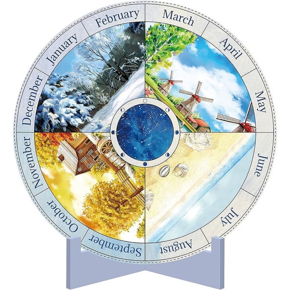 Wheel of The Year Sign Pagan Decor Wicca Calendar Wiccan Holidays Altar Pendulum Board Witch Stand Scenery Engraved