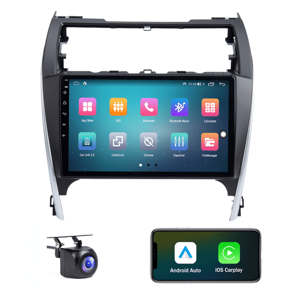WheelX 10-inch Android 13 Car Stereo Compatible with 2012-2014 Toyota Camry, 1280x720p IPS Touch Screen Wireless CarPlay & Android Auto, 8-Core 4GB RAM 64GB ROM, GPS, Night Vision Backup Camera
