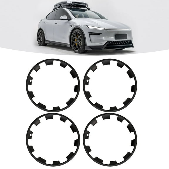 WheelX 4Pcs Wheel Rim Protector for Tesla Model Y Juniper 2025 2026 20” Helix Wheels, 4PCS ABS Anti-Curb Scratch Guard, Matte Black Rim Edge Trim, No-Drill Snap-On Installation