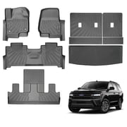 WheelX Floor Liners Tpe All Weather with Back Seat Backrest Protector Compatible with 2018-2025 Ford Expedition 7-Seater