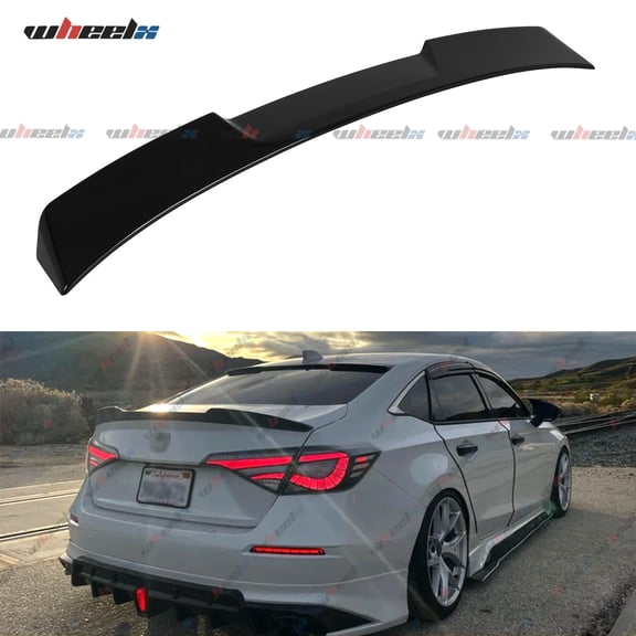 WheelX For 2022-2025 Honda Civic Sedan JDM Style Gloss Black Rear Window Roof Spoiler