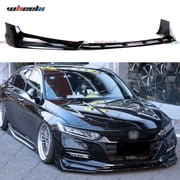WheelX Front Bumper Lip Compatible with 2018-2020 Honda Accord Glossy Black, ACR JDM Style 5Pcs Air Dam Spoiler Splitter Fit for EX EX-L LX SE Sport Touring Hybrid, Protection Body Kit