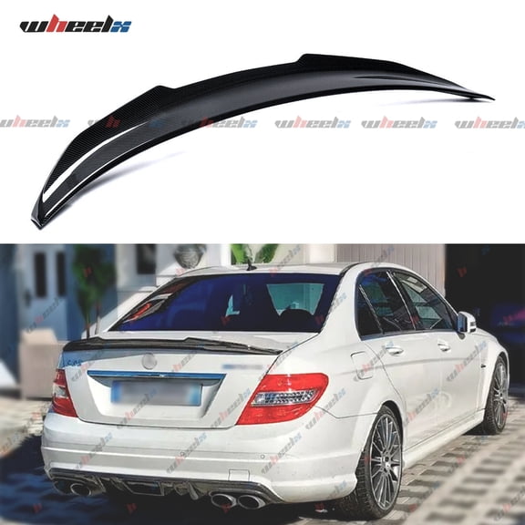 WheelX PSM Style Duckbill Spoiler, Carbon Fiber ABS for 2008-2014 Mercedes-Benz W204 C-Class Sedan