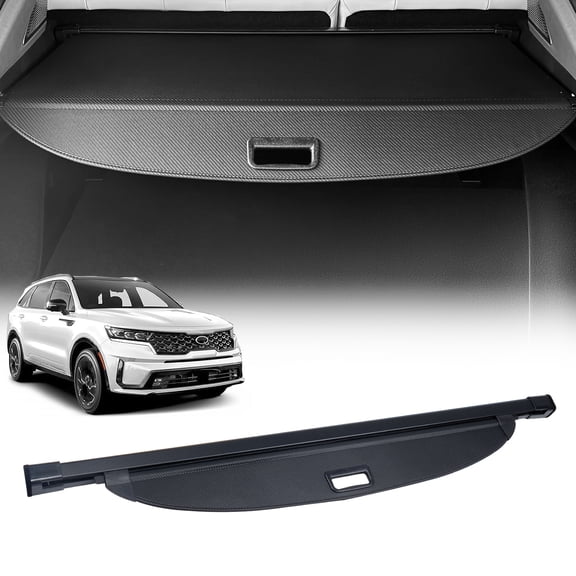 WheelX Retractable Cargo Cover Compatible with Kia Sorento 2025 2024 2023 2022 2021, Anti-Peeping Rear Trunk Cover Luggage Privacy Security Shield Shade(Carbon Fiber)