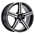 thumbnail image 1 of 16x7 +40 Voxx Como Gloss Black Machined Wheel Rim 5x108 5x114.3 (QTY 1), 1 of 2
