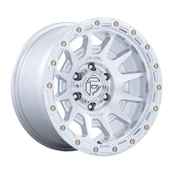 Fuel Off-Road - Fortress - 17in, Cast Aluminum, Gloss Silver W/ Machined Face, 17X8.5, 6X5.5, 25mm, 194933390533, SAE J2530 JWL VIA