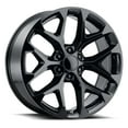 thumbnail image 1 of Replica Chevy GMC Snowflake 20x9 +27 Gloss Black Wheel 6x139.7 6x5.5 (QTY 1), 1 of 2