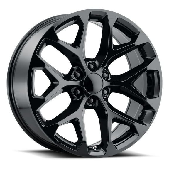 Replica Chevy GMC Snowflake 20x9 +27 Gloss Black Wheel 6x139.7 6x5.5 (QTY 1)