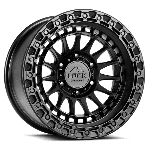 17x8.5 Lock Off-Road Mojave Matte Black With Matte Black Ring Wheel 6x5.5 (25mm)
