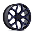thumbnail image 1 of GMC Denali Snowflake Replica 24X10 +24 Black & Blue Wheel 6X139.7 6X5.5 (QTY 1), 1 of 2