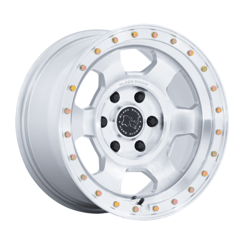 17x8.5 Black Rhino BR029 Trooper Glossy Silver Machined Face Wheel 6x5.5 (-10mm)