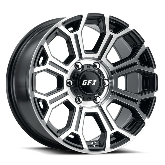 G-FX TR-19 16x8.5 -6 Gloss Black Machined Face Wheel 8x165.1 8x6.5 (QTY 1)