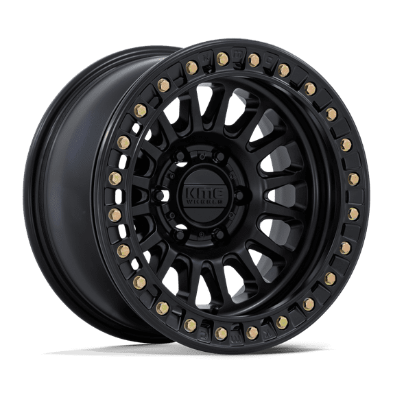 17x9 KMC KM239 Impact Matte Black BEADLOCK Wheel 5x5 (-12mm)