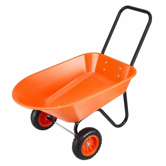 Wheelbarrow Cart 5 Cu Ft, 397 lbs Capacity, 2 Wheel Garden Dump Cart - Heavy Duty Utility Wagon with Handle & Wide Track Wheels for Yard & Lawn