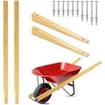thumbnail image 1 of Wheelbarrow Handles，Wooden Wheel Barrow Handles Kit.,Heavy Duty Wheelbarrow Replacement Parts with 2 Wedges, 1 of 6