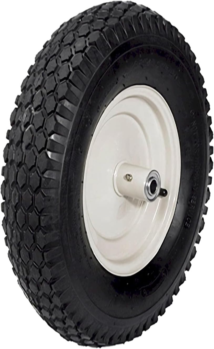 Wheelbarrow Replacement Tire, 16" Wheel With Bearing And Grease Fitting