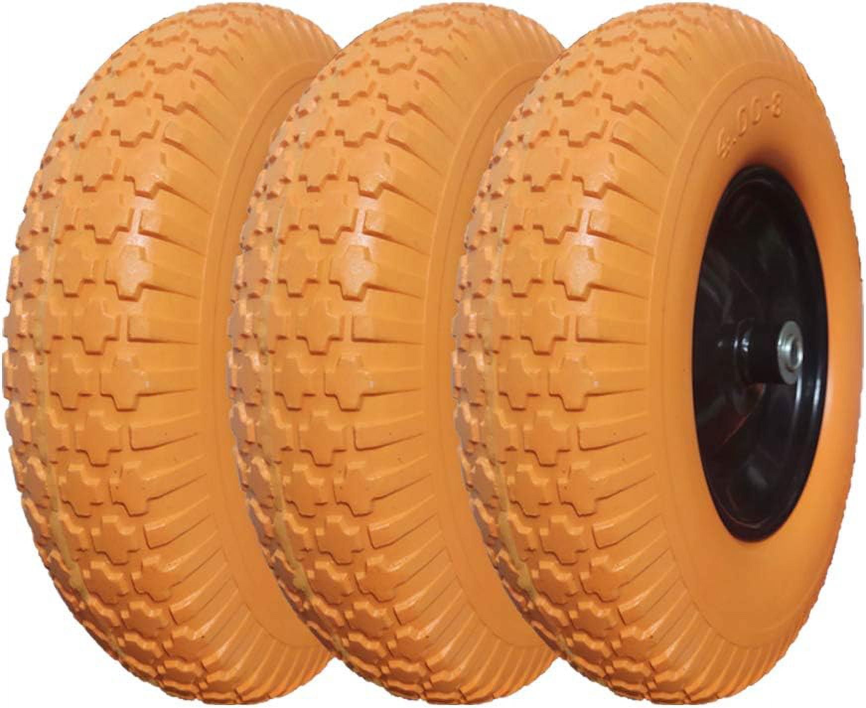 Wheelbarrow Tires with Wheel Bearing, Hub Flat Free Solid Rubber Tire ...