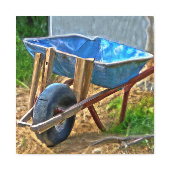 Wheelbarrow Window to Work - Canvas