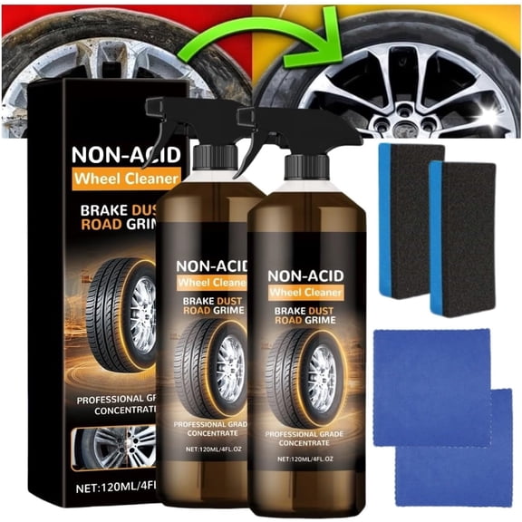Wheelblaze Wheel Cleaner Wheelblaze, Wheel Blaze Versatile and Powerful Rust Converter, 4oz Tire & Wheel Cleaner, Turn Filthy Wheels into Instant Shine and Lasting Protection (2Pcs)