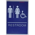 thumbnail image 1 of Wheelchair Accessible Restroom Sign with Tactile Graphic (Blue,6x9 Comes with Double Sided Tape)- The deep Blue line, 1 of 1