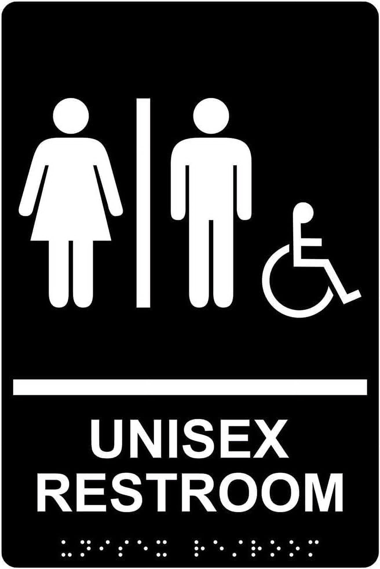 Wheelchair Accessible Unisex Restroom Sign, ADA-Compliant Braille And ...