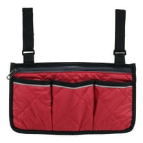 Wheelchair Armrest Side Bag Walker Organizer Bag With Reflective Stripes Waterproof Storage Pouches For Any Wheelchair Mobility Scooter Walker Rollator Carry Accessories