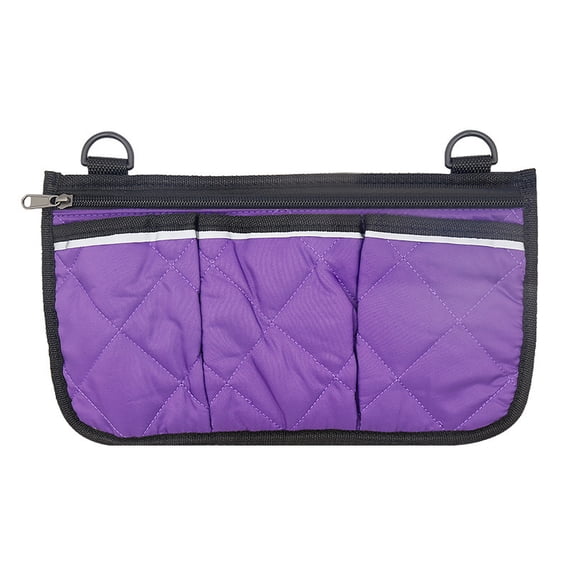 Wheelchair Armrest Side Storage Bag - Multi-Pocket Organizer with Reflective Stripe, Waterproof for Phone Sundries, Portable for Disabled Outdoor