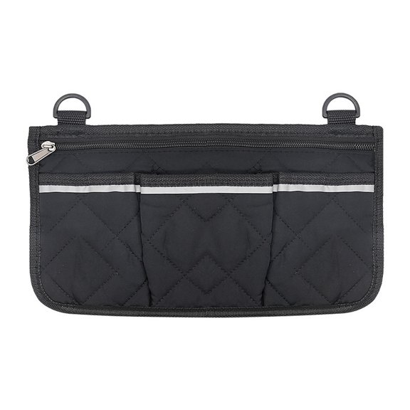 Wheelchair Armrest Storage Bag Hanging Organizer Pouch Reflective Polyester Side Pocket Accessories Holder For Wheelchair Walker Stroller Elderly(B)