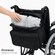 Wheelchair Backpack with Cup Holder, Waterproof Wheelchair Bag for Back of Chair, Mobility Scooter Accessories for Adults,13.8x11.8 Inch,Black