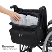 Ihvewuo Wheelchair Bags Large Wheelchair Bag to Hang on Back Wheelchair Backpack with Cup Holder for Adult Electric Wheel Chair Accessories Large Storage Bag for Walker Rollator