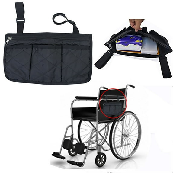 Wheelchair Bag, Wheelchair Backpack Bag, Wheelchair Back Bag Provide Large Storage Space with Inner Pocket Easy Install