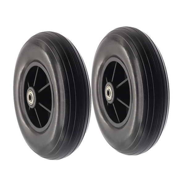 Wheelchair Caster/Wheels (Pair) 8 Inch (200x50) PU Solid Tire Wheel, For Pride, Jazzy, Jet, Quantum, Merits Power Chair, Electric Wheelchair Front/Rear Wheel Replacement