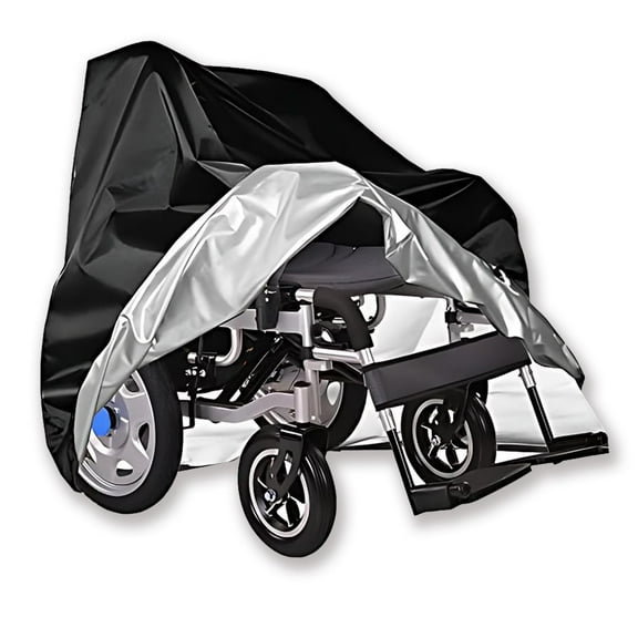 Wheelchair Cover, 45.2 x 29.5 x 51.1 in Waterproof Electric Wheelchair Covers for Indoor Outdoor, 210D Oxford Mobility Scooter Cover for Storage, Prevent Rain Wind Dust Dirt Snow Sun(Black)