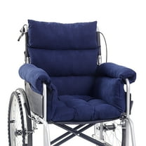 Wheelchair Cushions ,Tailbone&Back Support ,Armrests Comfortable Wheelchair Accessories ,Prevent Pressure Sore,  Suit for 18'' Wheelchair ,Non-Slip 4 Straps(Navy)