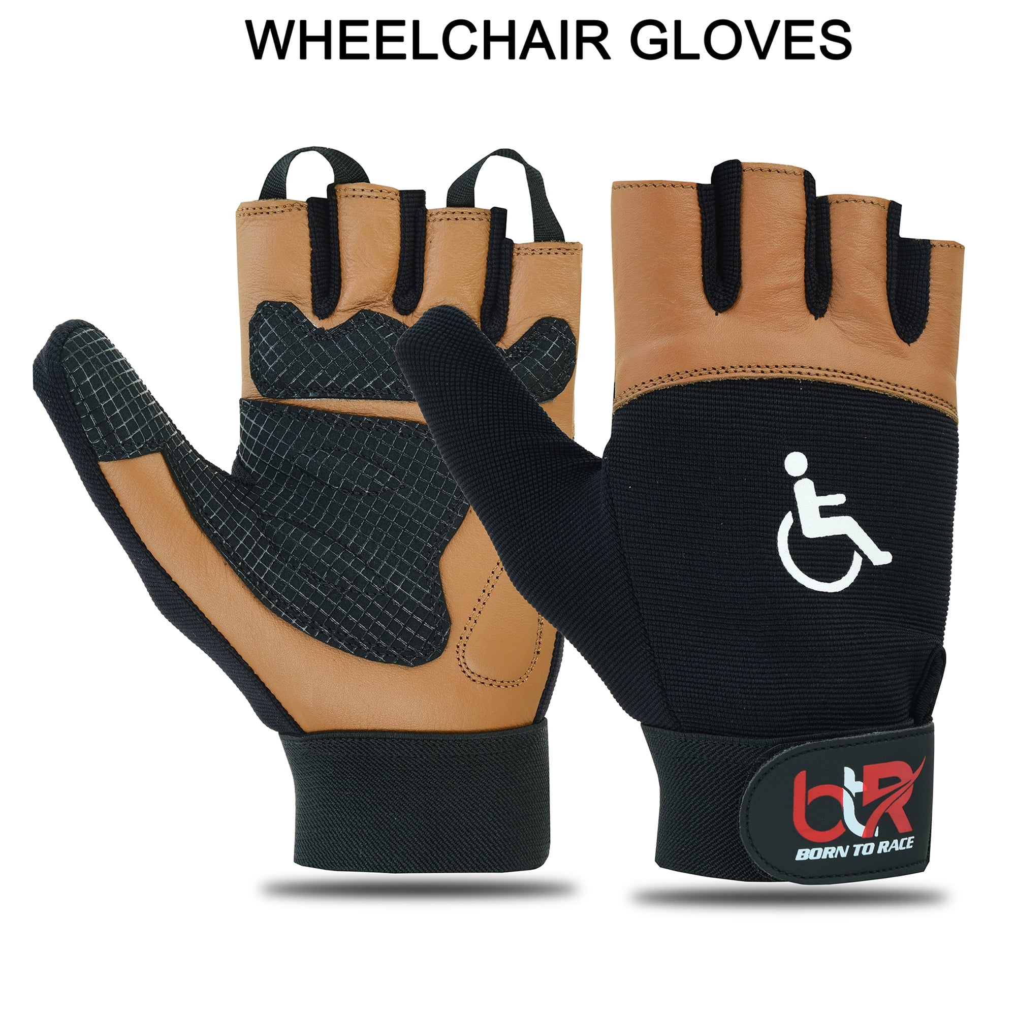 Wheelchair Gloves Mobility Disability Workout Fingerless Long Thumb